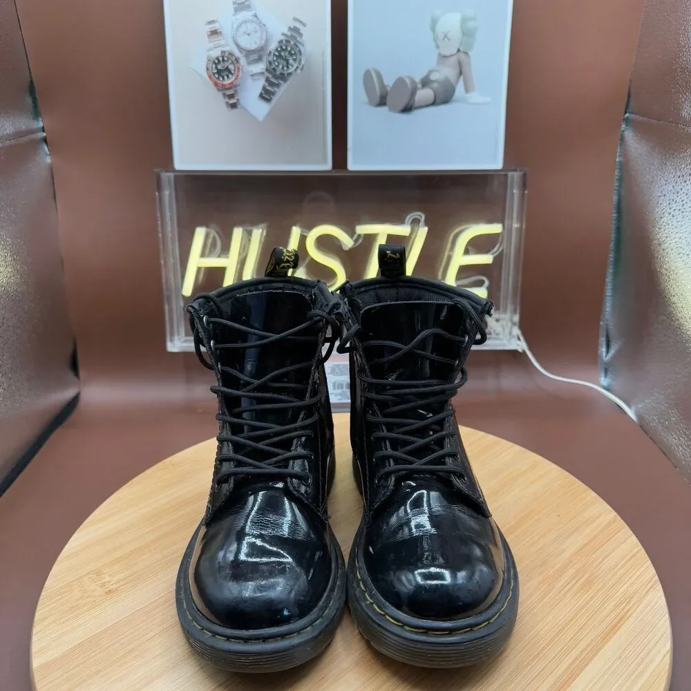 Dr. Martens Black Patent Leather Boots 1460 Size US 13c